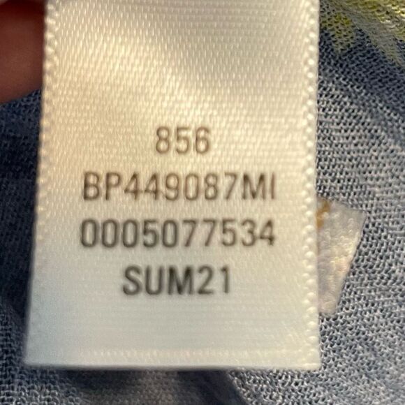 BP Summer Breeze Sun Print Top Blue Yellow Chambray Cropped Halter M - Picture 7 of 7